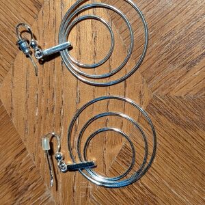 Elegant Silver Hoop Earrings Sterling Silver 925